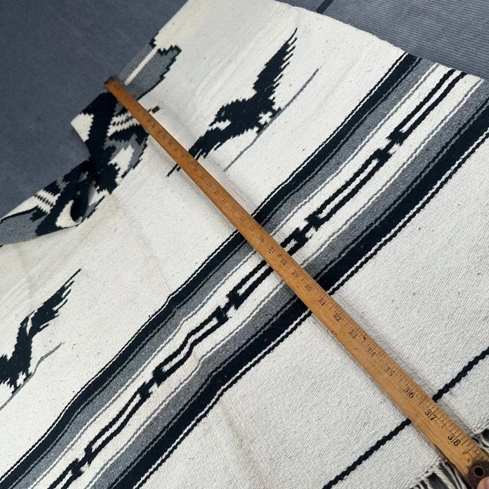Vintage‎ Mexican Rug Blanket Poncho 75